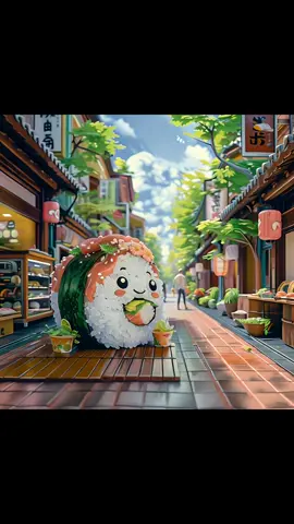 Imagine a city in another universe called Sushi City. Here, sushi rolls live their everyday lives just like us!This idea came to me that night and I decided to implement it.Do you like it?  #sushi #ai #storytime 