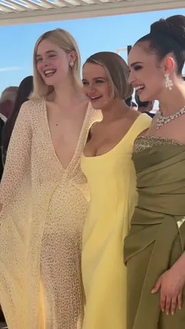 #ElleFanning, @Joey King, and @SofiaCarson looking stunning moments before the #Cannes2024 red carpet 💛✨ #LorealParis 