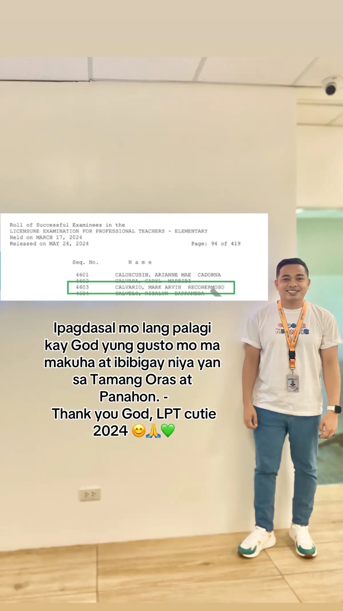 Ipagdasal mo lang palagi kay God yung gusto mo ma makuha at ibibigay niya yan sa Tamang Oras at Panahon - Thank you God, LPT cutie 2024 😊🙏💚 #LPT2024 #boardpasser2024 