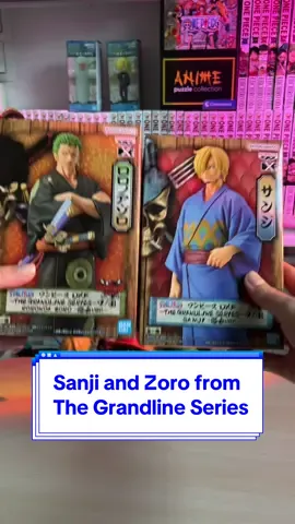 Showing off the boys! One Piece Figure - Sanji and Zoro from DXF The Grandline Series Wano Country Yukata Version 🖤🏴‍☠️ #wano #onepiece #sanji #zoro #weeb