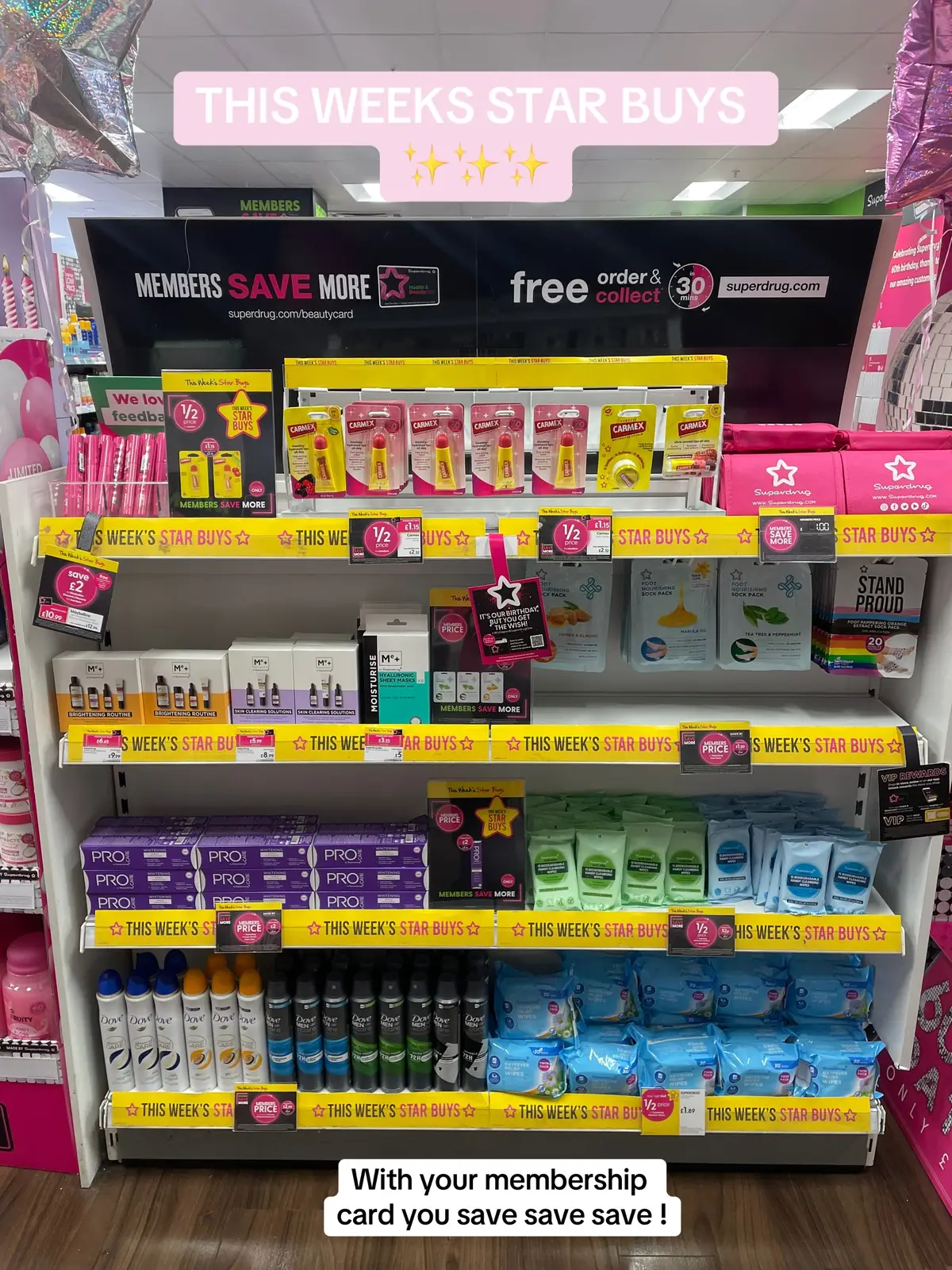 Your membership card helps you save SAVE SAVE !!! These deals are just too good for a sunday reset 🧖🏽‍♀️ (ft out beautiful staff 😍) #foryoupage❤️❤️#fyp #superdrugcroydon #starbuys🌟 #superdrug60thbirthday  these deals are too good