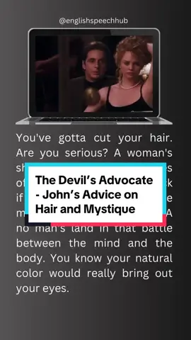 The Devil’s Advocate - John’s Advice on Hair and Mystique #english #learnenglish #alpacino #charlizetheron #thedevilsadvocate #horror #fantasy 