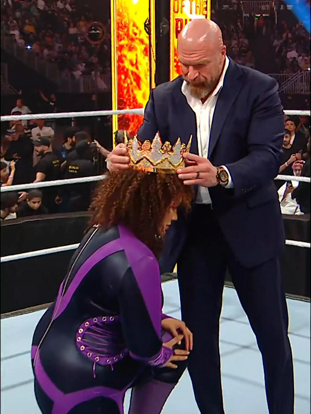 Your QUEEN of the RING... 👑🔥 #WWE #TripleH #NiaJax #WWEKingAndQueen