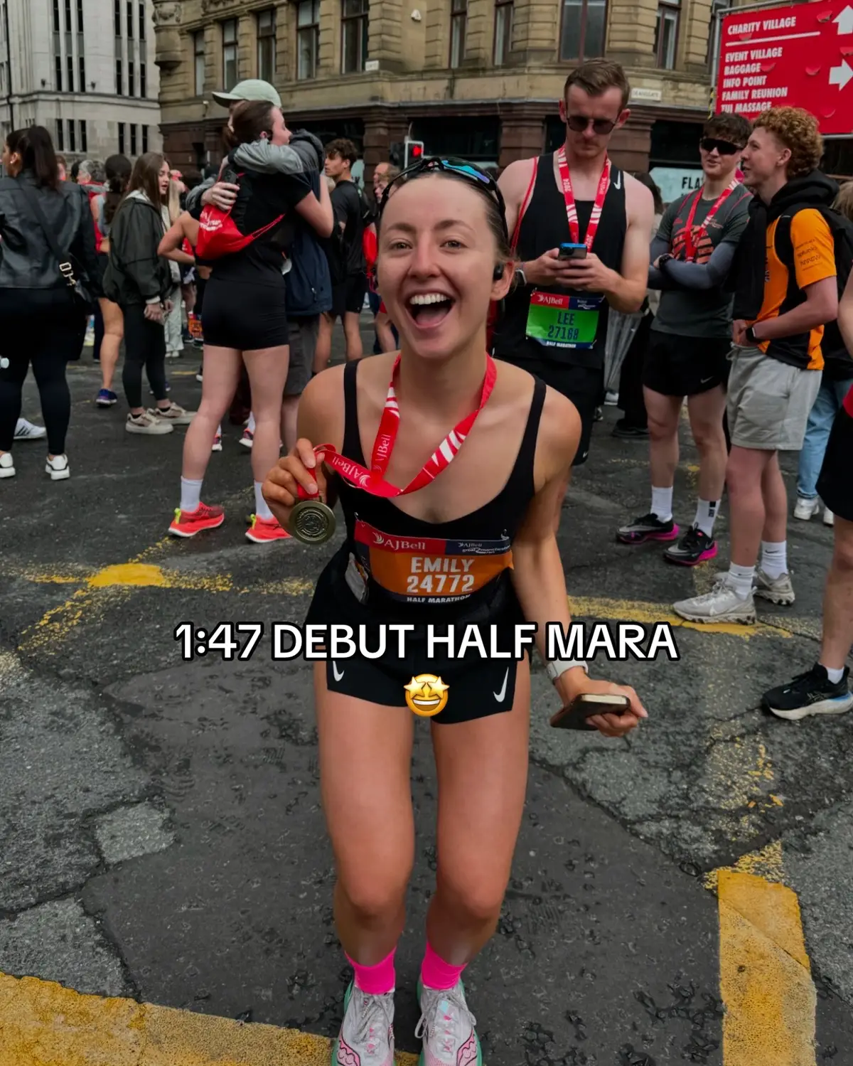 What an amazing day!! Full vlog coming tomorrow hehe #halfmarathon #halfmarathontraining #Running #runner #runningmotivation #marathon #marathontraining #hyroxtraining 