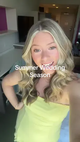 Another one for your feed. Absolutely obsessed with this dress and my hair and makeup for my friends wedding! #fashiontiktok #summerglowymakeup  Glow Face Makeup Well dressed 