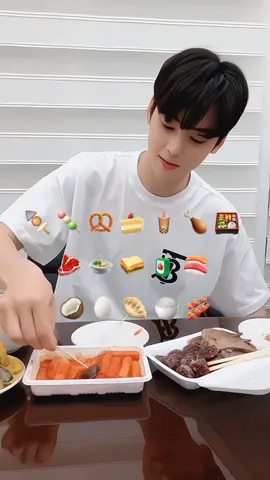 Eunwoo mukbang 🥟🍢🍣🍰 #eunwoo @TikTok #ASMR #mukbang #eating #aroha #astro 
