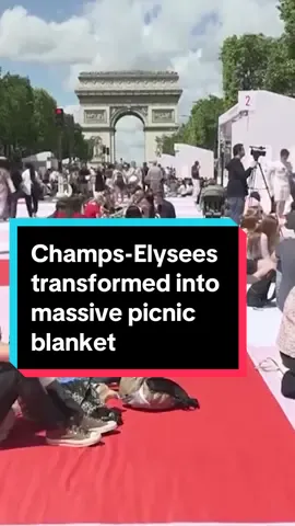 The French capital's most famous street was transformed into a massive picnic blanket.  For more, go to CP24.com #cp24 #cp24news #champselysees 