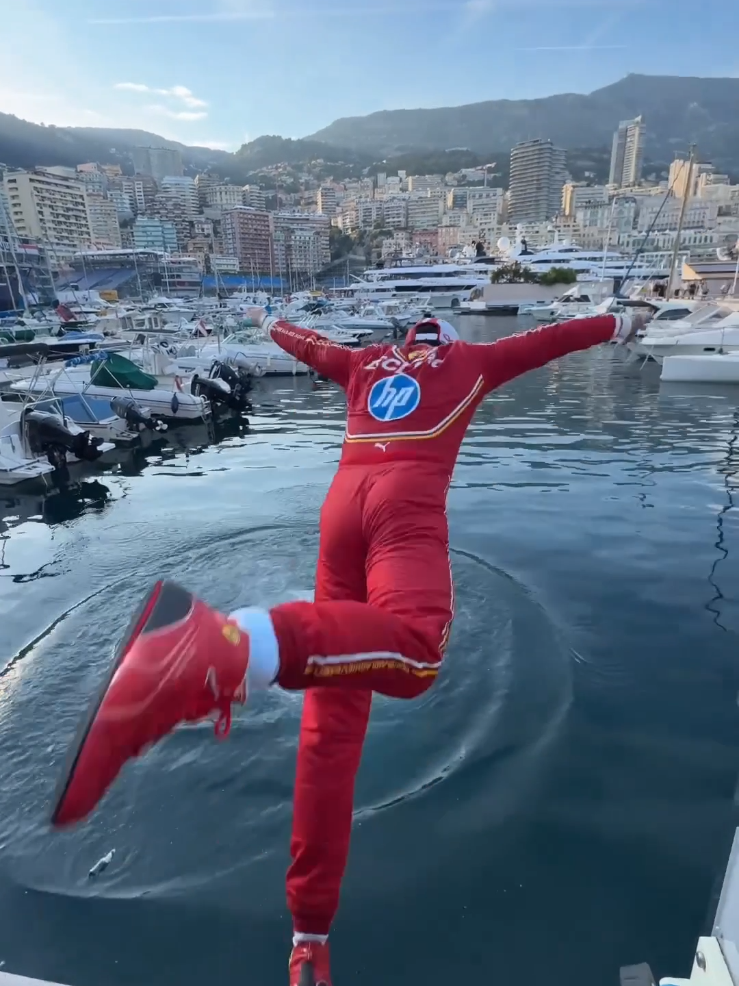 monaco traditions... if you win, you're going in! 🌊 #f1 #formula1 #sports #monaco #montecarlo #ferrari #charlesleclerc #repost