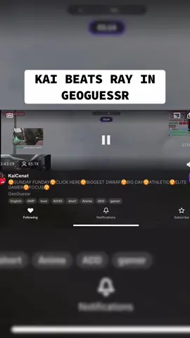KAI BEATS RAY IN GEOGUESSR #kaicenatclips #rayclips #geoguessr 
