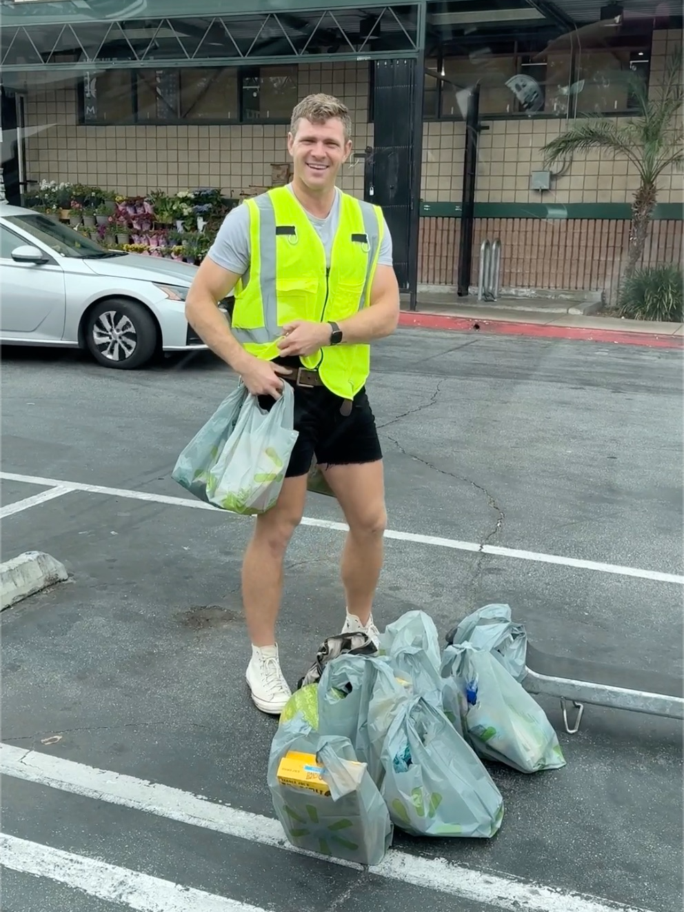 Single father takes groceries home to his wife and kids on a scooter. He even fit a watermelon! PART 1