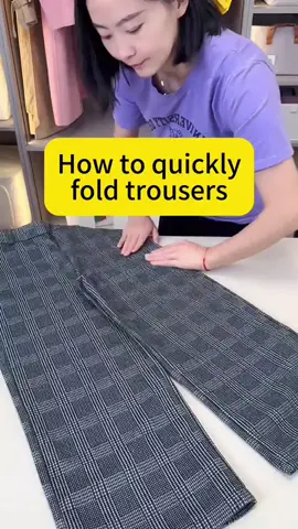 How to fold trousers😆#foldingclothes #trousers #organize #foryou #hacks 