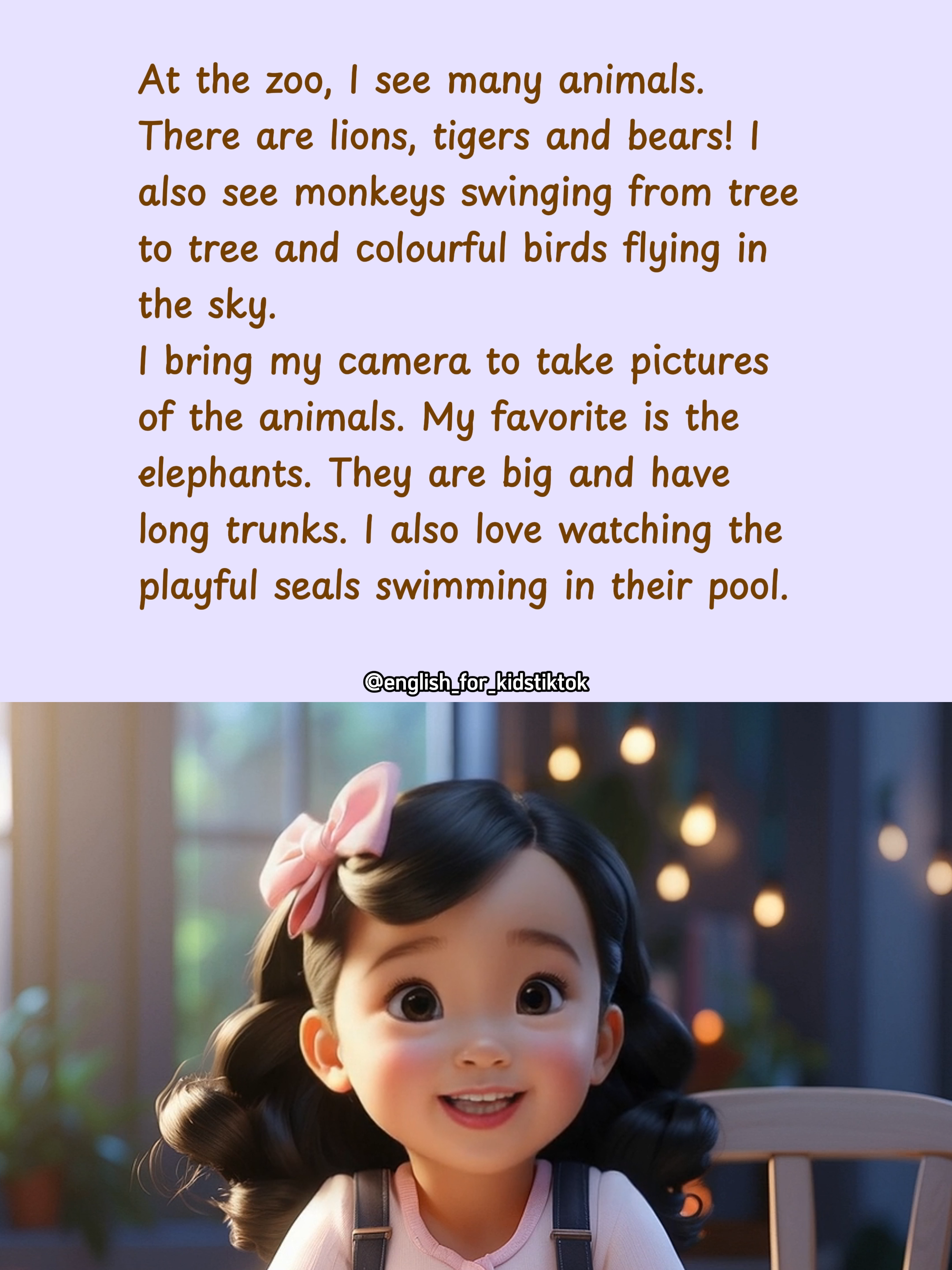 At the Zoo  #l9english #zoo #animals#learnenglish #english #englishlistening #englishstories #englishlesson #englishtiktok #dailyenglish #englishpractice #viral