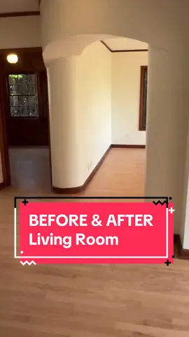 Replying to @Jennifer Knoulton Living Room Before & After! Goodbye ceiling hole, goodbye warped floorboards, goodbye awnings!  If you've been here since the beginning, you might remember one of the very first things we did was tear down all of the ripped, mossy awnings. Never once did we regret that decision!!  This house needed natural light and fresh air! (And for the two story blackberry bushes to be ripped off!) #homerenovation #homerestoration #beforeandafter #livingroom 