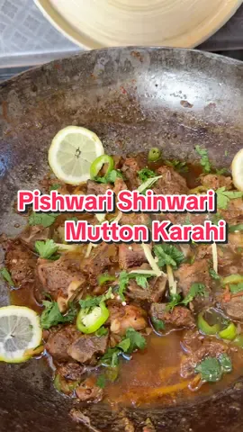 Peshawari Shinwari Mutton Karahi- Eid ul-Adha Special recipe Mutton Shinwari is a classic dish that captures the rich and aromatic flavours of Pashtun cuisine. This Karahi is renowned for its simplicity and the tender, flavourful meat , whether using chicken, goat, lamb, or beef. The dish features succulent pieces of mutton cooked in a karahi (a type of wok) with minimal spices, allowing the natural flavours of the meat to shine. Key ingredients include green chilies, ginger, garlic, tomatoes, and freshly crushed black pepper, which together create a tantalising and aromatic gravy. This Shinwari Mutton Karahi recipe is perfect and  satisfying choice for Eid or family gatherings Ingredients: * Mutton: 1 kg (or lamb, or goat) * Green chilies: 7-8 * Crushed black pepper: 1 tbsp (freshly crushed) * Salt: 1 tbsp * Crushed ginger: 1 tbsp * Crushed garlic: 1 tbsp * Black pepper: 1 tbsp (freshly crushed) * Ginger: Julian cut, 1/2 inch Garnish: * Ginger: Julian cut * Green chilies: 2-3 * Coriander: A handful * Lemon: 1 lemon, thinly sliced Instructions: 1. Add oil to a wok and heat. Add the mutton and fry for 5-8 minutes. 2. Add salt, crushed ginger and garlic, and 4-5 chopped green chilies along with half an inch of julienned ginger. Fry for another 3-4 minutes. 3. Add tomatoes cut in half (use 4 large ripe tomatoes or 8 small tomatoes for the gravy base). 4. Add a cup of water and leave it to steam for 20-30 minutes until the meat is tender. 5. Remove the tomato skins and crush the tomatoes to make a smooth gravy. 6. Add freshly crushed black pepper, julienned ginger, and green chilies. Fry for 10 minutes. 7. Garnish with coriander and thinly sliced lemon before serving. The lemon adds an amazing flavor to the karahi. Note: For cooking the meat, I used thin green chilies. For garnishing, I used the larger Asian green chilies (Padron peppers). - - - - - - - #lamb #mutton #chicken #karahi #shinwari #shinwarikarahi #peshawari #eid #eidrecipes #eiduladha #recipes #muttonkarahi #lambkarahi #EasyRecipe 