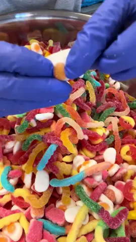 The candy mix of all mixes! Link in bio to pre order our chicken or egg mix 🐔🥚🍳 It has everything you need! A candy experience like no other 🍭🍬🍭🍬 #rubybond #candy #candytok #candymix #candybag #sourcandy #gummychickenfeet #chickenfeet #gummyegg #candyegg #sweettooth 