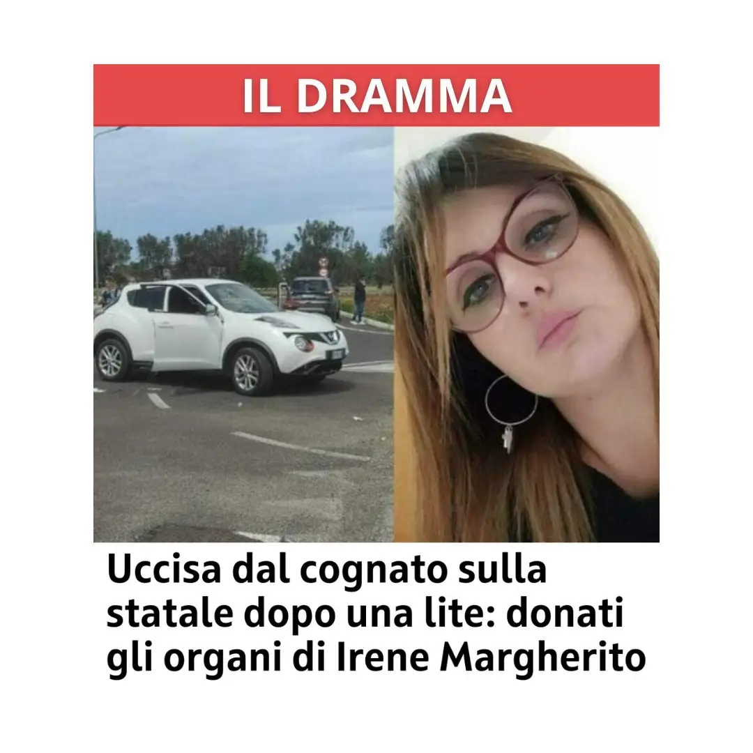 Non ce l’ha fatta #IreneMargherito, la 47enne di #Brindisi colpita con un proiettile al capo domenica pomeriggio al culmine di una lite familiare avvenuta lungo la complanare tra #Mesagne e Brindisi. In carcere con l’accusa di omicidio volontario e porto abusivo di arma da fuoco, il cognato, il 55enne #AdamoSardella.  «La donna aveva formalmente espresso in vita – informano dalla Asl - la volontà di #donare i suoi #organi, la famiglia ha confermato il consenso». #Leggo 👉🏼 Link in bio