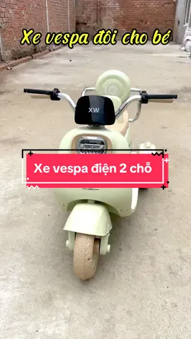 Xe vespa điện 2 chỗ cho bé, tải trọng 50kg acqui 12v #khodochoitunglam2016 #xuhuong #xevespachobe 