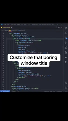 How to customize your window title #vscode #customized #techtok #codetok