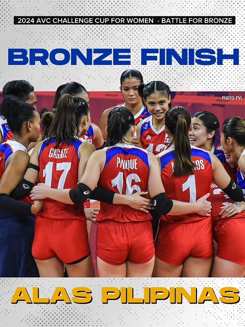 ALAS PILIPINAS TAKES THE HISTORIC WIN! 🥹❤️ Alas Pilipinas secure the bronze over Australia in straight sets, 25-23, 25-15, 25-7, in the 2024 #AVCChallengeCup. Follow #GMASports for more updates. #WomenOfTikTok