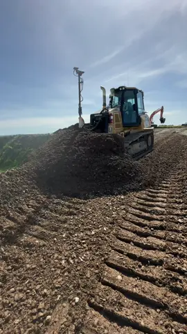 The guys at Jenex getting the driveway built and compacted to the right height and grade with a layer of road base on top. The drive way will stay like this during the construction phase and then when I’m done we can do any touch ups needed and then bring in the final gravel layer #heavyequipment #acreage #bulldozer #workshop 