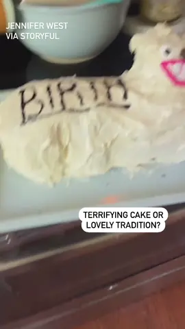 Mom Shows Off Well-Meaning But Terrifying Birthday Cake Creation | The mom said she makes a cake for her daughter every year.  “Ava said she thought the cake was amazing. She put both hands on her cheeks while she started to laugh, and then gave me a big hug. She said it’s her favorite cake that I’ve ever made her,” she added.   #news #fyp #funny #cakedecorating