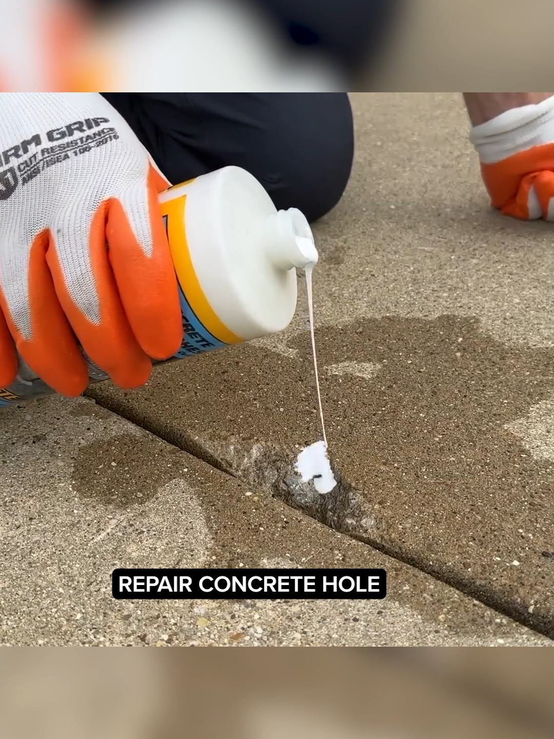 Repair Concrete Chip or Hole #concrete #homeimprovement #cement