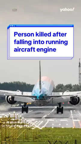 Person killed after falling into running #aircraft engine ✈️ #yahoonews #yahooaustralia 
