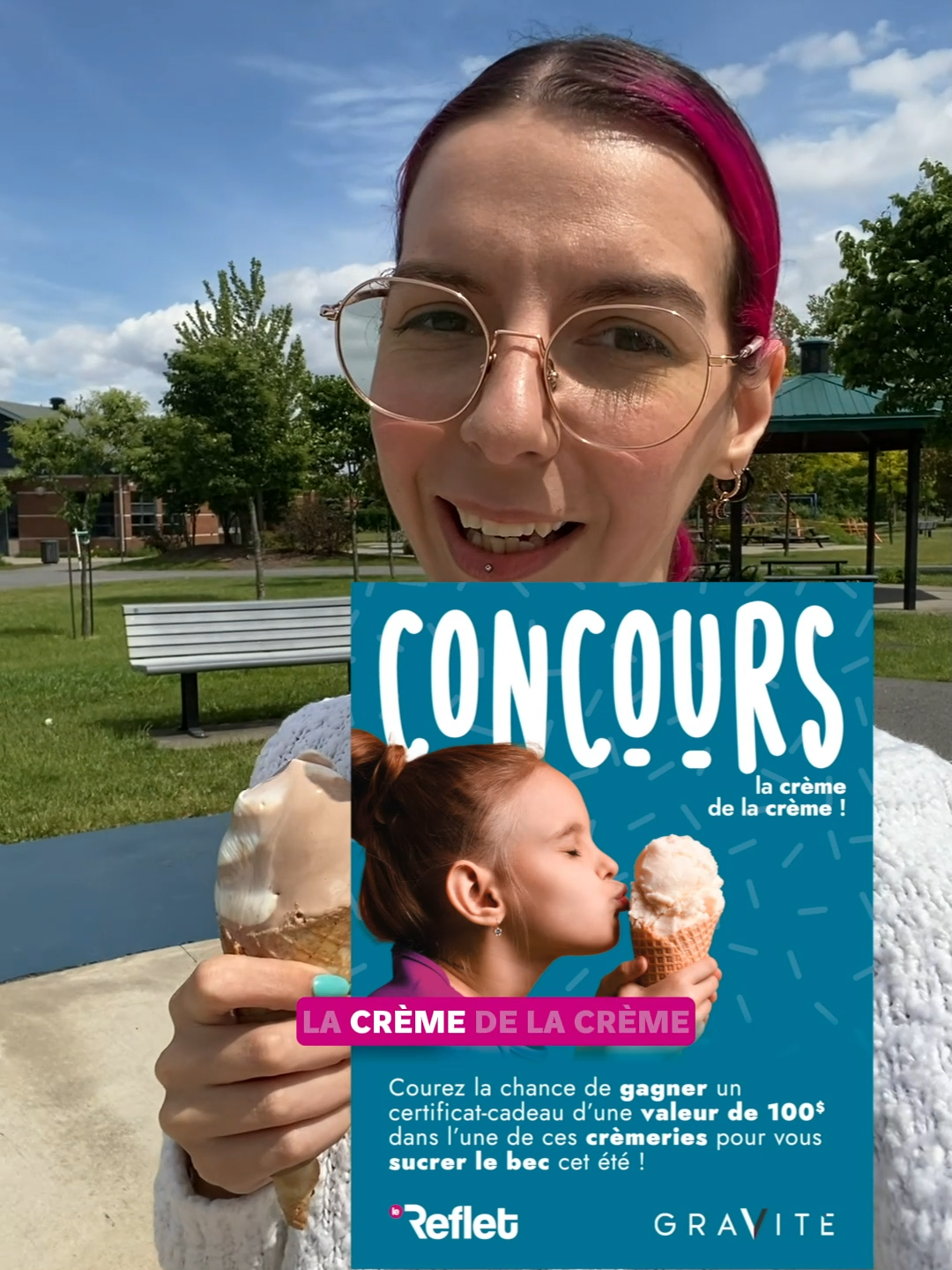 Aimes-tu ça la crème glacée? #crèmeglacée #cornet #concours #lereflet #rivesud #tiktokquebec #pourtoi #pourtoipage