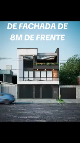 DISEÑO DE REMODELACIÓNDE FACHADA DE 8M DE FRENTE #diseñodecasa #antesydespues #fachadasmodernas #casa #casamoderna 