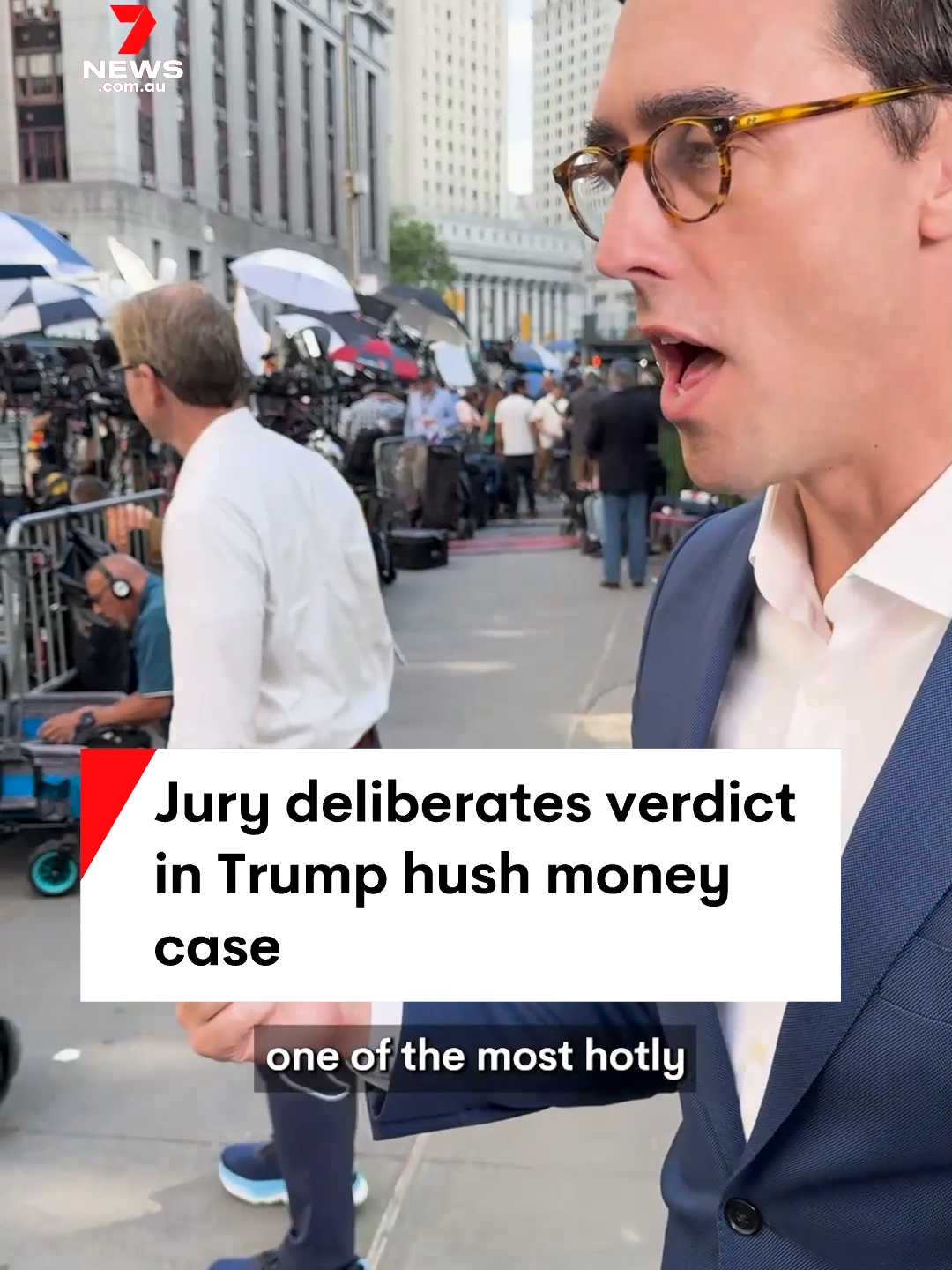 Trump claims his hush money trial is rigged, saying not even Mother Teresa could beat the charges. 12 New York jurors are now deliberating the case with no set time frame on when a verdict will be handed down. #trump #newyorkcity #trial #7NEWS