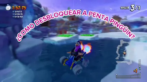 ¿Como desbloquear a Penta pingüino en crash team racing nitro fueled? #parati #videogames #tutorial #crash 