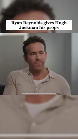 @Ryan Reynolds gives Hugh Jackman his props #ryanreynolds #hughjackman #deadpoolandwolverine #marvel #comics 