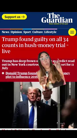 BREAKING NEWS: Donald Trump found guilty on all 34 counts in hush-money trial. Wild. 