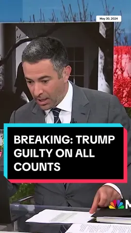 Former President Donald Trump was found guilty on all 34 felony counts of falsifying business records in connection with a hush money payment to adult film actor Stormy Daniels near the end of the 2016 presidential campaign. #fyp #Trump #newstiktok #politicaltiktok #news @Ari Melber 📺 🎤  Trump's sentencing hearing on July 11 will be just four days before the start of the Republican National Convention in Milwaukee.