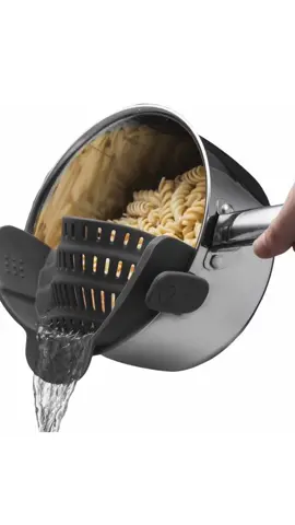 Kitchen Gizmo Snap N' Strain - Silicone Clip-On Colander, Heat Resistant Drainer for Vegetables and Pasta Noodles, Kitchen Gadgets for Bowl, Pots, and Pans - Essential Home Cooking Tools - Grey        https://amzn.to/3wOkfdE