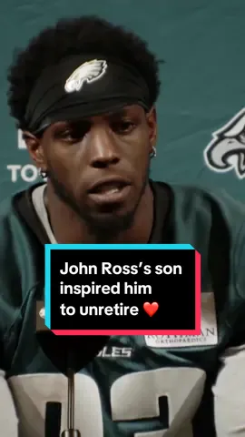 Eagles WR John Ross explains how his son inspired him to come out of retirement from the NFL. ❤️ #philadelphia #eagles #father #fatherson #parent #inspire #kids #nfl 