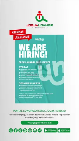 Info loker Jogja terbaru hari ini untuk posisi: KASIR Yuk cus buruan lamar 🤗 Share & ajak temenmu untuk bekerja 😁 Download aplikasi mobile Jogjalowker di Play Store / App Store untuk akses lebih mudah dan cepat (link di bio) 😍 #jogjalowker #loker #lowongankerjajogja #lokerjogja #lokersleman #lokerbantul #lokeryogyakarta #lokergunungkidul #lokerkulonprogo #lokerjogjaterbaru #jobfaireveryday 
