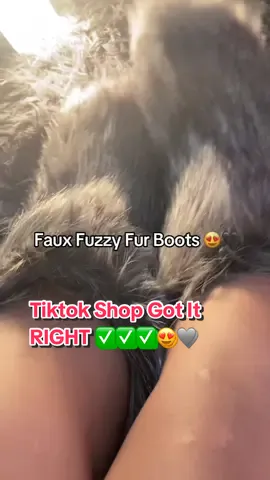 Faux Fuzzy Grey Fur Boots🩶#fyp #tiktokshop #furboots #fuzzyboots #contentcreator #TikTokShopSummerSale 