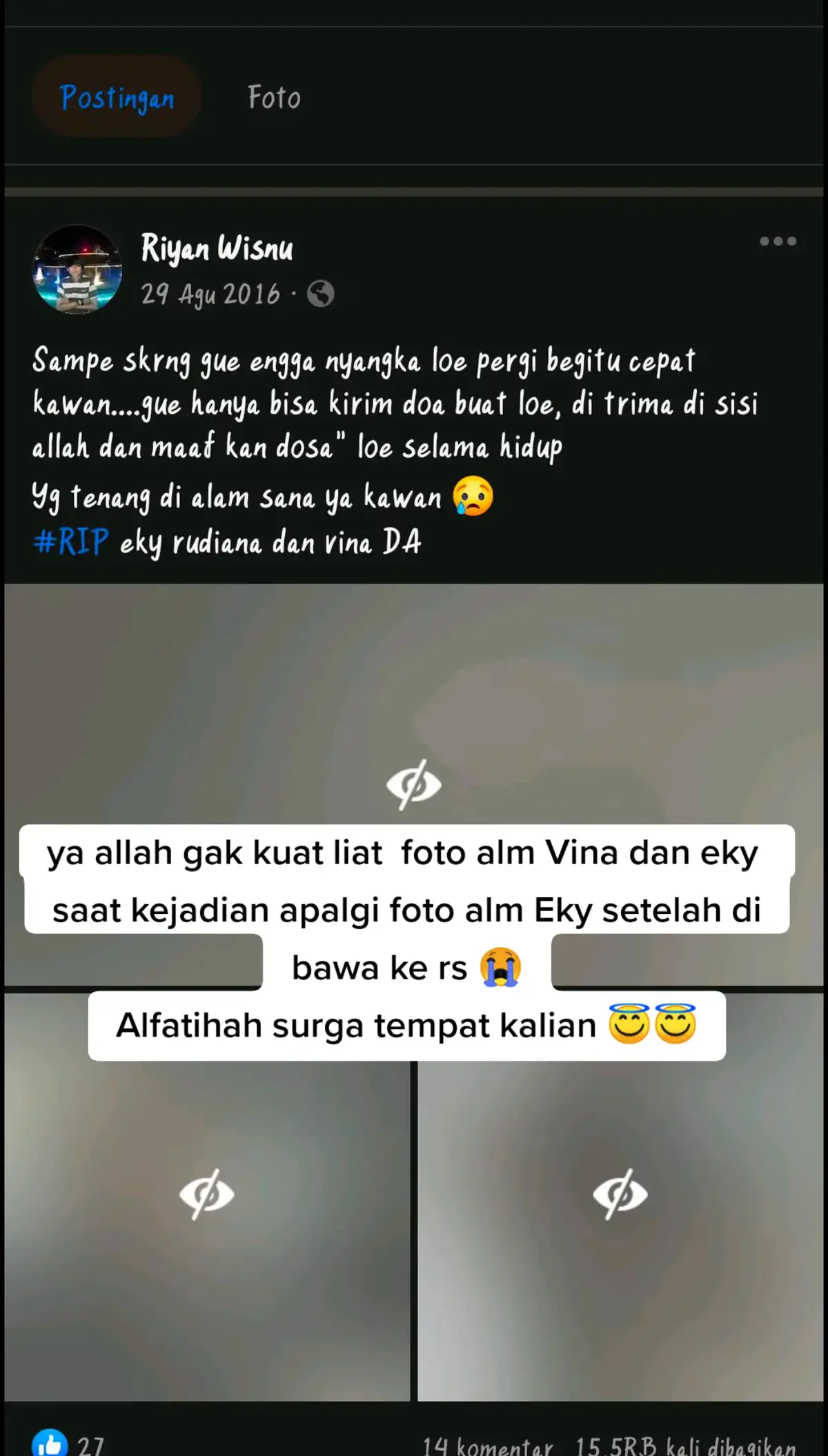 semoga keadilan berpihak ke kalian dan 3 Dpo cepat di tertangkap dan di hukum seberat beratnya aamiin .. alfatihah untuk alm eky dan Vina 😇🙏 #vinacirebon #viral #eky #masukberanda #fyp #vinasebelum7hari 