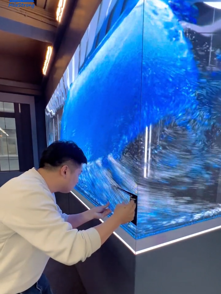 Someone asked me what happens when water comes out during installation? Is the display too realistic?#milestrong #LEDdisplay #LEDvideowall #3deffect #indoorledscreen #hddisplaydor #3dleddisplay #visualfeast