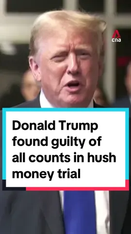Donald Trump is now the first US president to be convicted of a crime after a jury found him guilty of all 34 counts in his hush money trial involving porn star Stormy Daniels on Thursday (May 30). Trump will not be jailed ahead of sentencing, which is set on Jul 11. #usnews #news