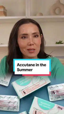 Isotretinoin aka Accutane can cause increased sensitivity to the sun which is why taking sun protective measures is so important for people taking Accutane. It's not necessary to stop taking Accutane in the summer, but I will recommend that patients hold off on treatment (short no more than a week) if they'll be experiencing increased sun exposure while on vacation, for example.  #accutane #summerskincaretips #sunscreentips #derm #drmamina 