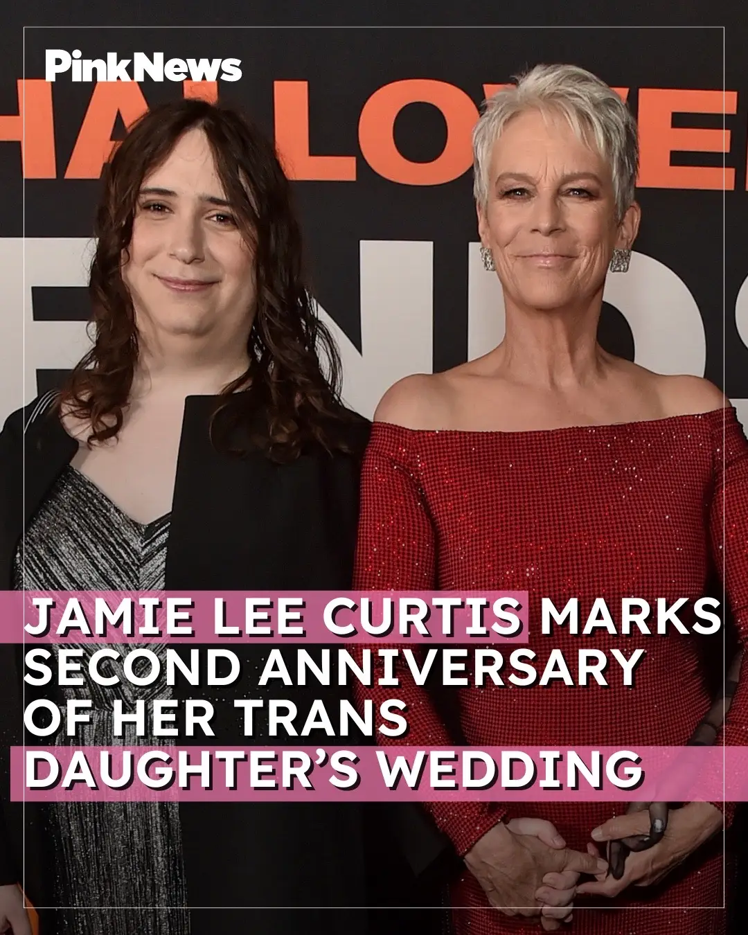 Jamie Lee Curtis has celebrated the second anniversary of her trans daughter’s wedding, proclaiming: “Wife is sweet!” On 29 May 2022, Curtis officiated her daughter Ruby Guest’s cosplay-themed wedding to partner Kynthia.  Two years on, the Halloween star reflected on their special day, sharing a new picture of their wedding on the couple’s second wedding anniversary.  She wrote beneath an image of the pair sharing a kiss: “Two years ago today, on a gorgeous Cali day Ruby and Kynthia were married in our backyard at a cosplay wedding for the ages.  “Love, laughter, yummy food and drink and a family uniting and blending and becoming. Happy day. Wife is sweet!” Curtis led the wedding celebrations while dressed as World of Warcraft’s Jaina Proudmoore as per the newlyweds’ recommendations, while Ruby and Kynthia both attended as their favourite video game characters. Ruby took inspiration from the SkullGirls video game series, while Kynthia portrayed Elphet Valentine from the Guilty Gear series. During an appearance on Jimmy Kimmel Live! In March 2022, the Knives Out star shared her excitement about holding the wedding in her back garden. She said at the time: “It’s a game, I don’t know. She’s an admiral. I went on Etsy and wrote ‘Jaina Proudmoore costume’ and up came a woman, had the costume. “I said, ‘Great.’ We exchanged communication, I paid her a nice sum of money for this.” Ruby works as a video editor for a YouTube gaming personality and came out to her parents – Curtis and comedy director Chris Guest – in 2020. She then came out publicly in 2021.  During an interview with People Magzine at the time, Ruby said: “It was scary — just the sheer fact of telling them something about me they didn’t know. It was intimidating — but I wasn’t worried. They had been so accepting of me my entire life.” #jamieleecurtis #rubyguest #protecttranskids #wedding #cosplay #lgbtq 