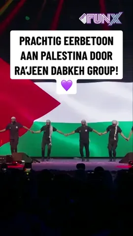 Kippenvel! 💜 Één van de absolute hoogtepunten van de FunX Music Awards kwam van Ra’jeen Dabkeh Group. Zij zorgden voor een mooi eerbetoon aan de mensen in Gaza door middel van een Dabke dans.🍉 #FunXMusicAwards #dabke #palestine #funx 