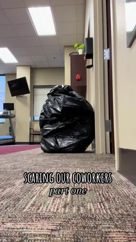 hiding in a trash bag to scare our maintenance guys 🤪 #scareprank #trashbagprank #coworkers #funny #humor #fyp #viral #therapy #ruralhealth 