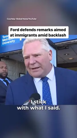While speaking to reporters on Friday, Ontario Premier #DougFord defended his comments from yesterday which suggested immigrants are responsible for a shooting outside an all-girls Jewish school in Toronto. #onpoli