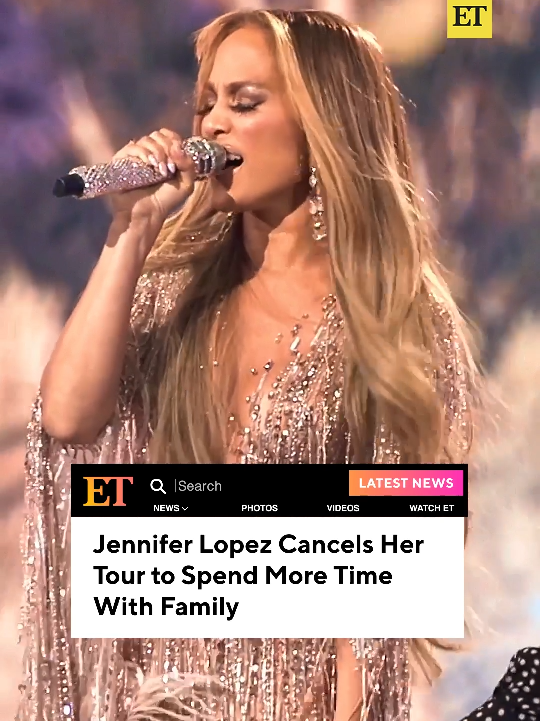 Jennifer Lopez is canceling her return to the touring stage to take time off to be with her children, family and close friends, ET has learned. #JenniferLopez #Jlo