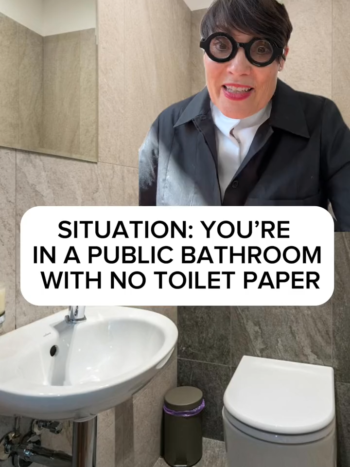 Situation: You're in a public bathroom with no toilet paper #whatwouldyoudo#LifeHack