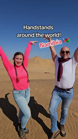 look who's back ⁉️ plus some other special guests doing handstands! 🤸 fun in the sand dunes in Namibia 🇳🇦 as part of the Ultimate World Cruise  #drjennytravels #ultimateworldcruise #cruiseship #cruisetok #9monthcruise #namibia   #africa  #namibiantiktok   #itstimeforafrica #handstand #handstandaroundtheworld #dune7  @Singing Sailor @amikeoosthuizen @amikeandgustav @Renske Lammerding 