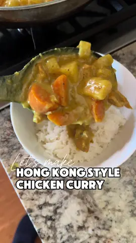 Growing up, I wasn’t always proud of my roots and culture, especially when it came to lunch time at school. Bringing a dish like this curry would spark mean comments about the smell and look, which made me feel insecure and embarrassed. I’m grateful to have grown into myself and support our kids to be confident in who they are and where they come from. This AAPI month, I’m sharing a recipe for Hong Kong Style Chicken Curry that my mom made for us growing up, which is a source of comfort and love! #HexcladPartner I prepped the ingredients in the AM while Dan was the main point of contact for the kids, then while they napped as a break from work, I cooked the curry so it was ready for the kids when they woke up. They loved it (as a toddler mom x 4, it’s not always the case) and devoured 2 big warm bowls outside after their nap 🩷 My mom bought me my first @hexclad hybrid wok when I became a mom because she loves hers so much. Mine is still in one of the many boxes we have left to unpack, but thankfully my mom has also had one for years that we can use while we’re visiting. How to prepare: - Chop 1 large potato, 5 carrots, and 1 yellow onion - Mince 2 cloves garlic & smash 1 inch ginger - Slice 1lb of chicken thighs - Marinate chicken with 1 tbsp sesame oil, 2 tsp cornstarch, 1 tbsp sweet soy sauce, 1 tbsp Shaoxing wine, & 1/2 tsp white pepper - Oil @hexclad wok, stir fry garlic & ginger, add onions, 2 tbsp curry powder, 1 tbsp turmeric powder, & stir until fragrant - Mix in carrots and potatoes -Add chicken and cook for 3 minutes (this can be done separately to brown, but I prefer a one-wok meal for efficiency)  - Add 32oz chicken broth to cover ingredients and bring to boil - Lower to simmer and cover for 20 min until vegetables are fork tender - Add 1 tbsp soy sauce, 1 can of coconut milk, & cornstarch slurry (2 tbsp cornstarch + 2 tbsp water) - Cook for 5 minutes and serve over rice or noodles #stirandstyle #chinesecooking #cooking #Recipe #curry #hongkong #hexclad #MomsofTikTok #toddlermeals #CookingHacks #EasyRecipe 